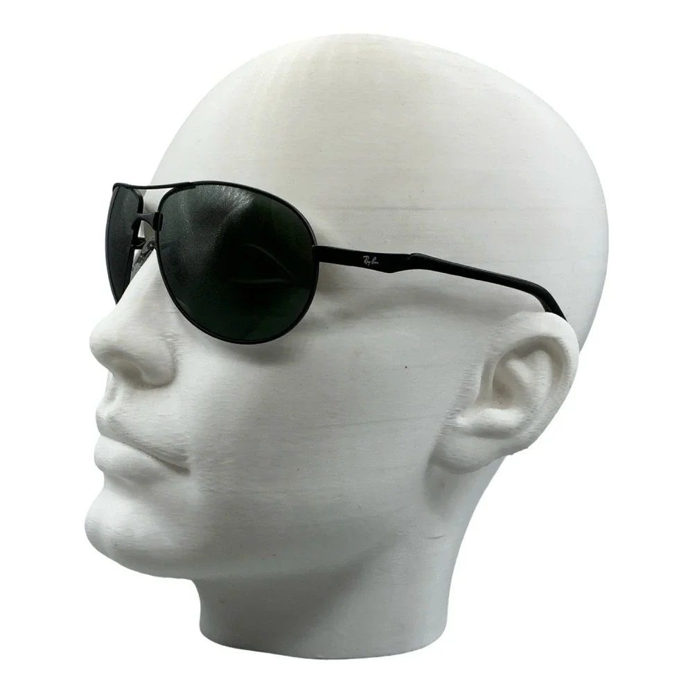 Ray-Ban RB 3393 006/71 Black Aviator Sunglasses Dark Green Lens 64-14-120